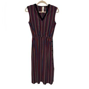 Vintage Retro 70s Multicolor Striped‎ Terry Cloth Swim Cover Up Size Small